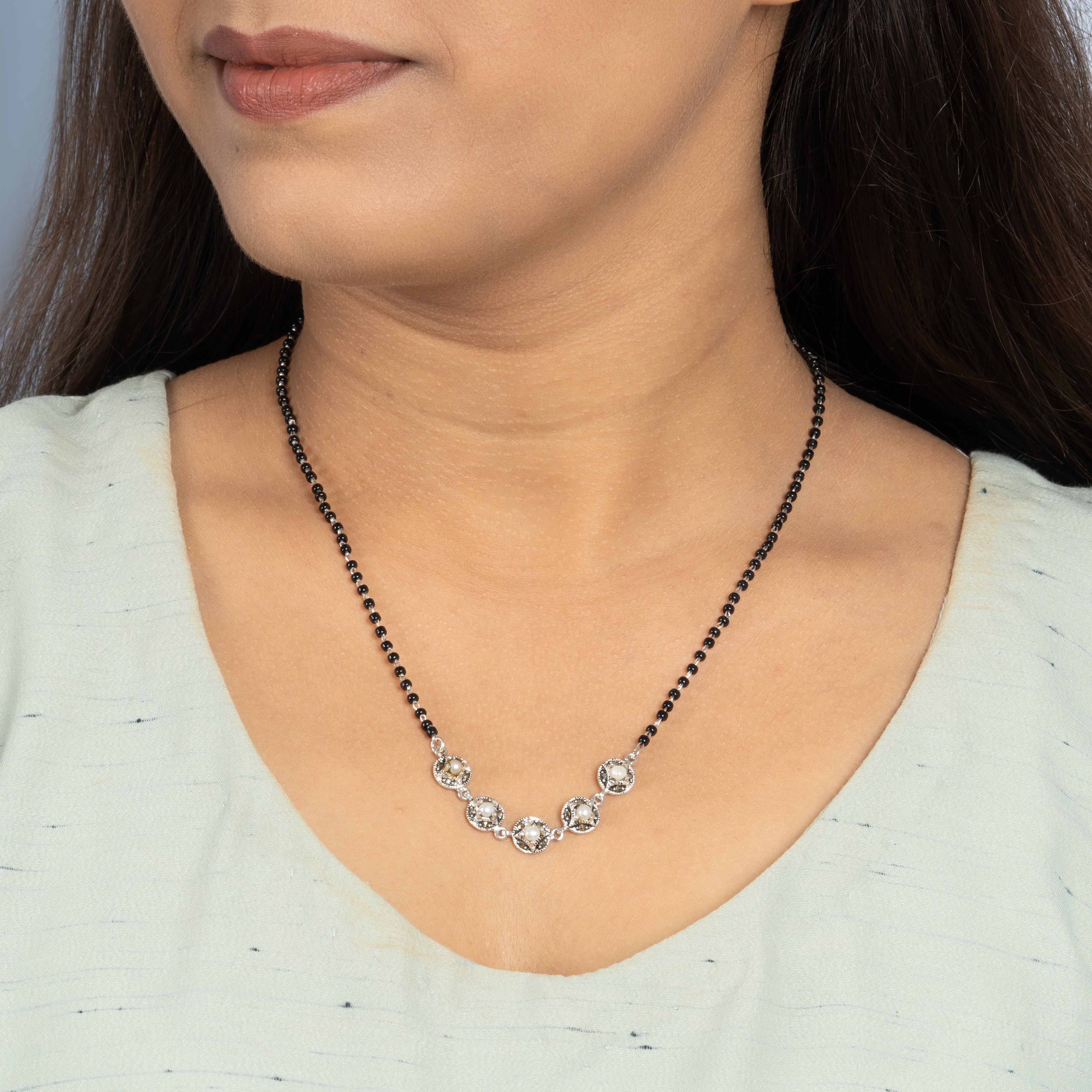 Pearl Flowery Mangalsutra