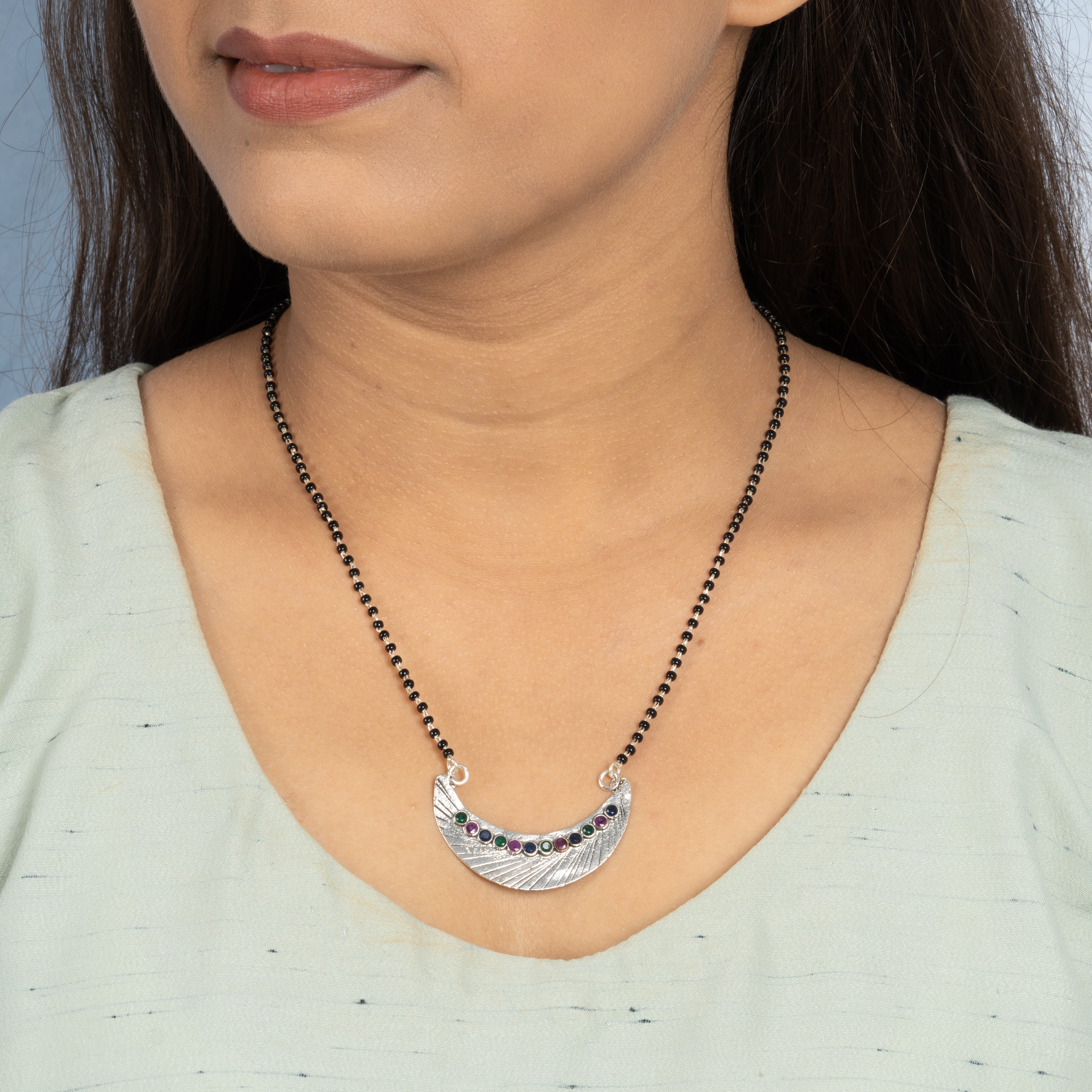 Induja Half Moon Pendant Mangalsutra