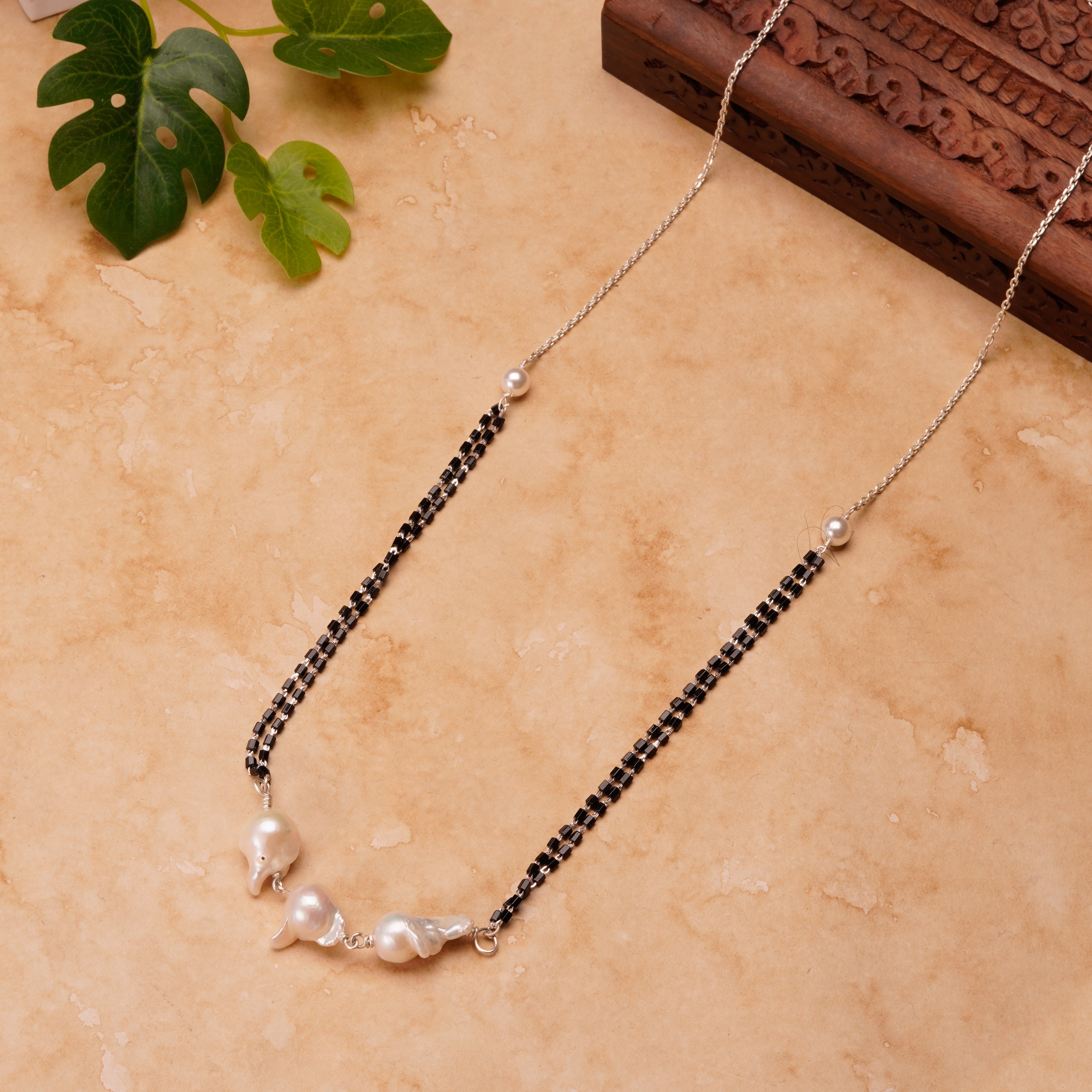 Baroque Pearls Silver Mangalsutra