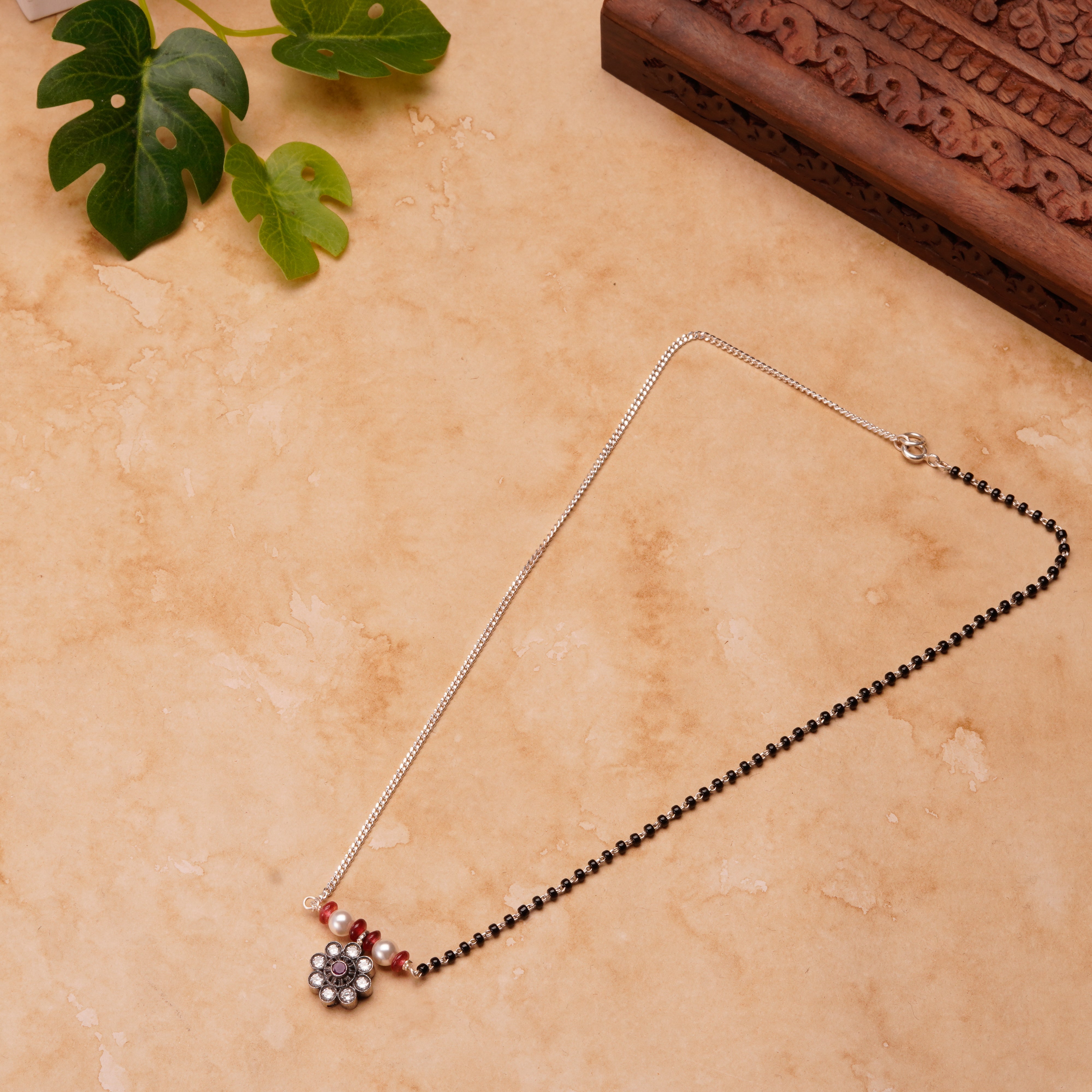 Prabha Pearls Mangalsutra with Cut Stone Pendant