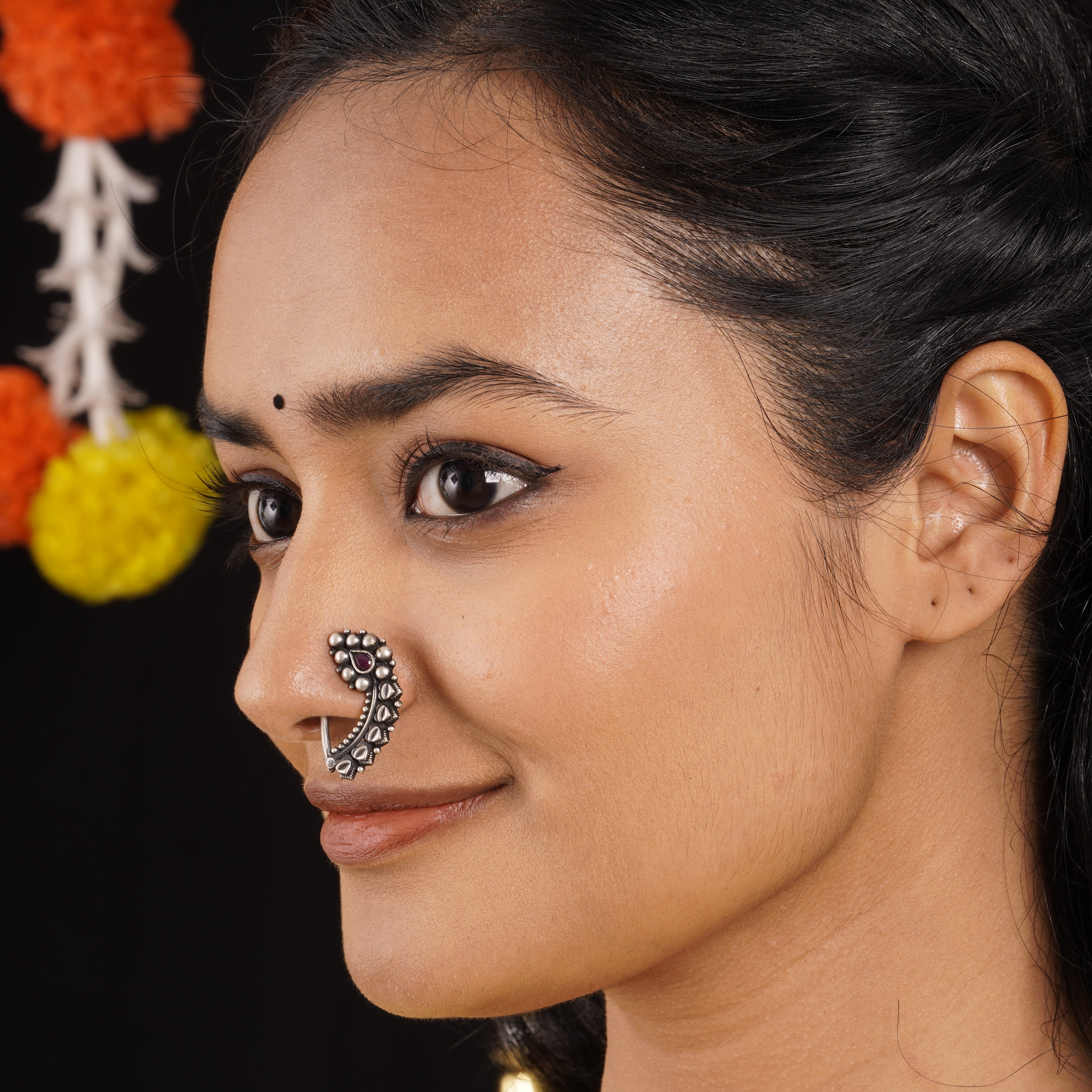 Nanda Traditional Clip-On Nose Pin