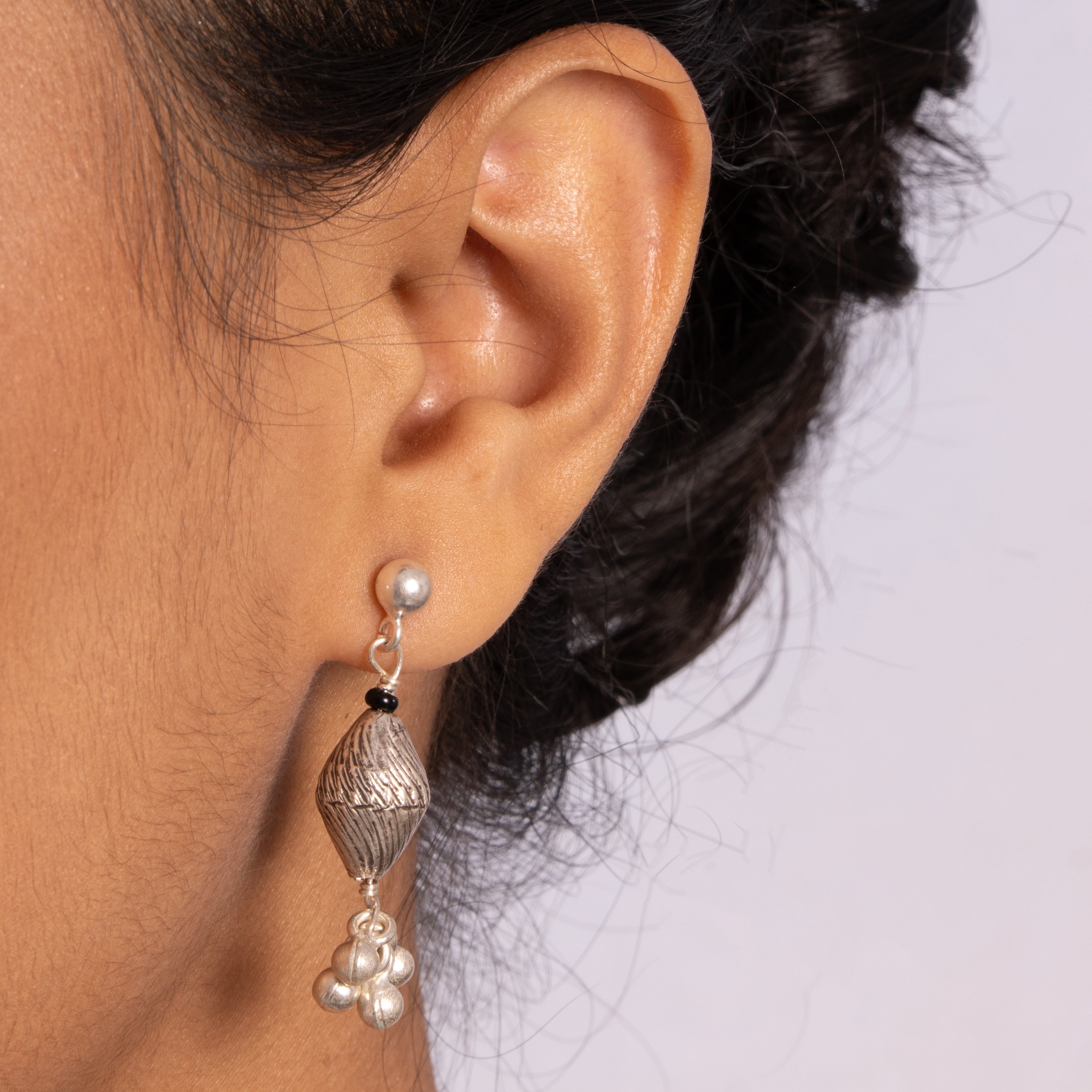 Dholaki Ghungaru Silver Earrings