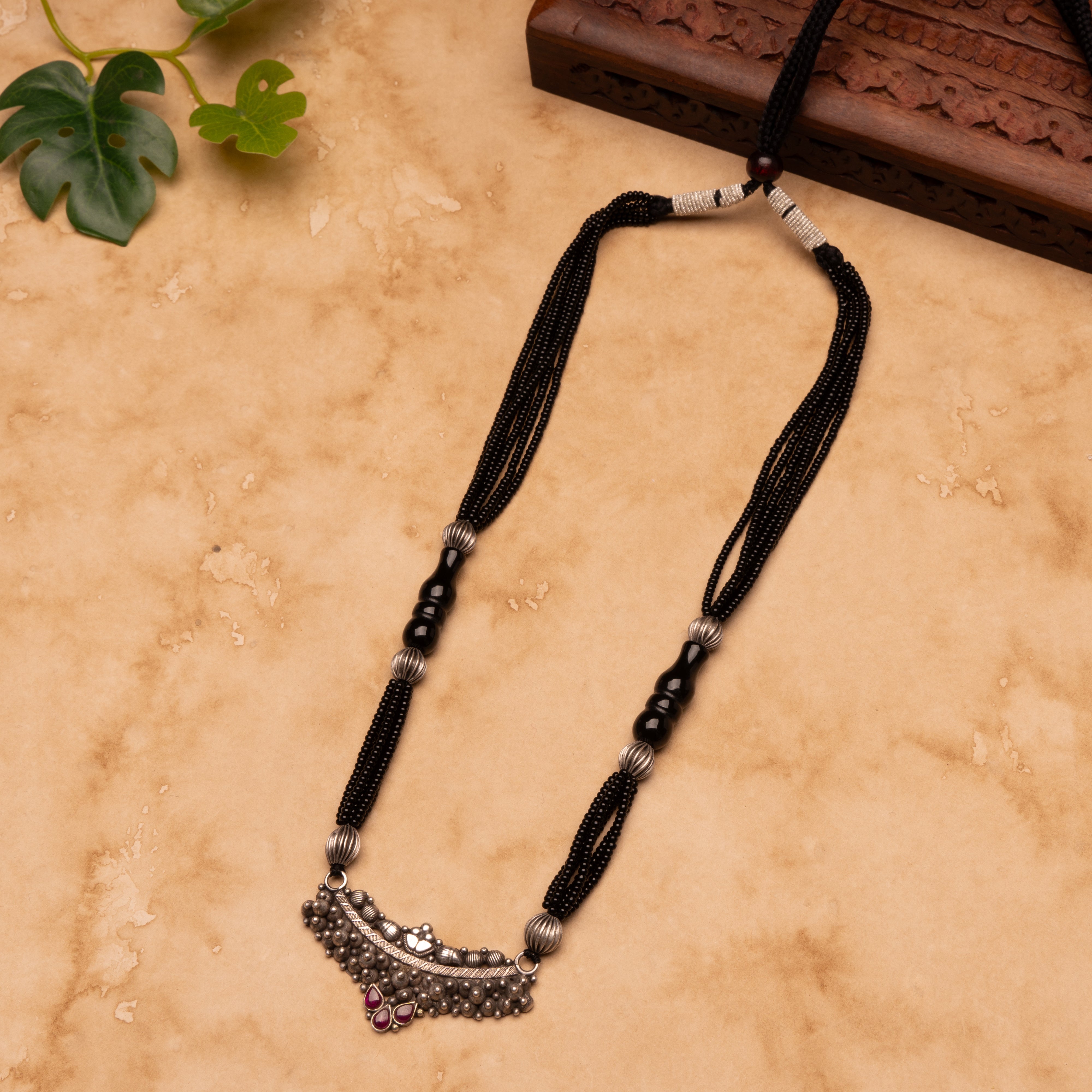 Tribal Fusion Pot (Black Beads) Mangalsutra