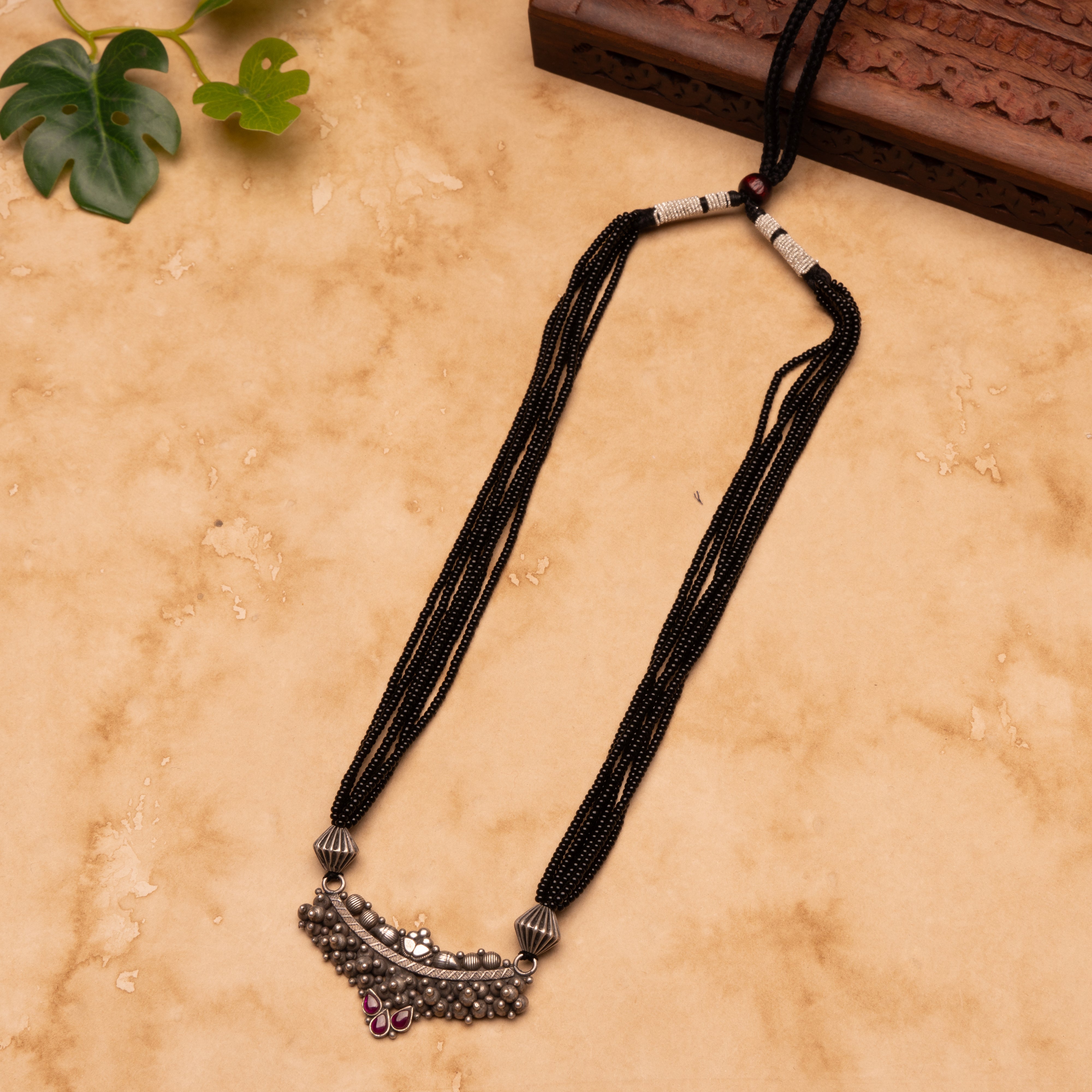 Tribe Vibes Pot (Black Beads) Mangalsutra