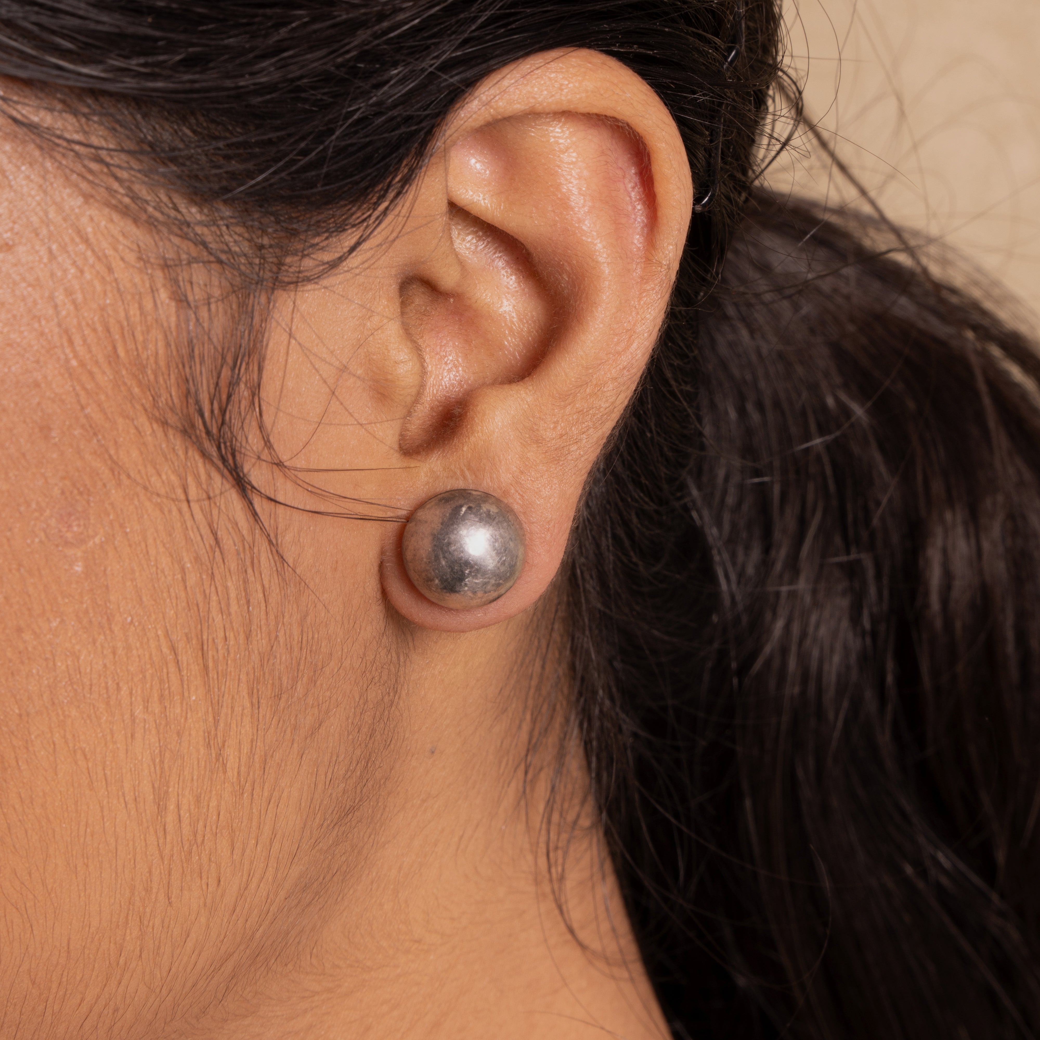 Classic Half-Round Silver Studs