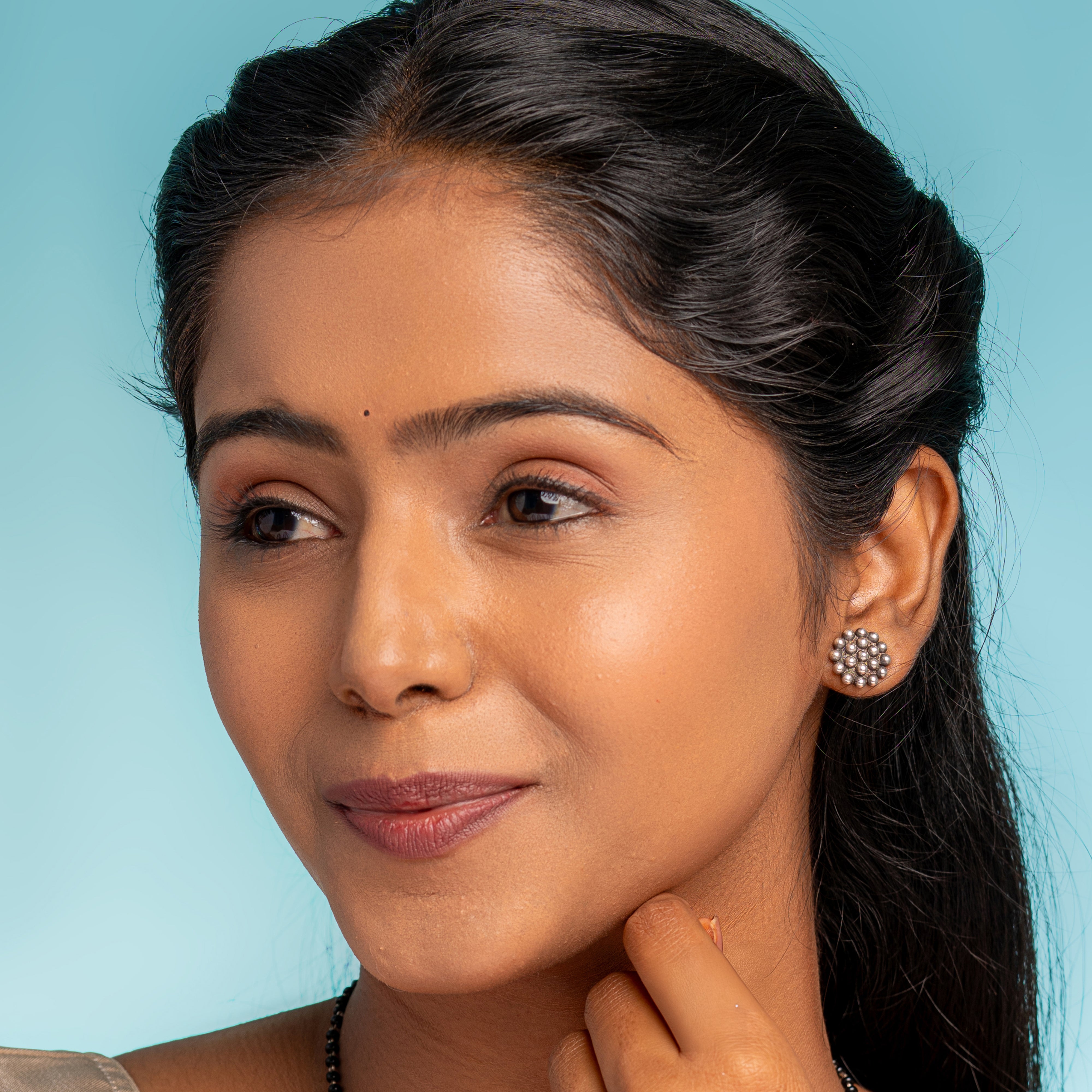 Vasudha Designer Silver Earrings