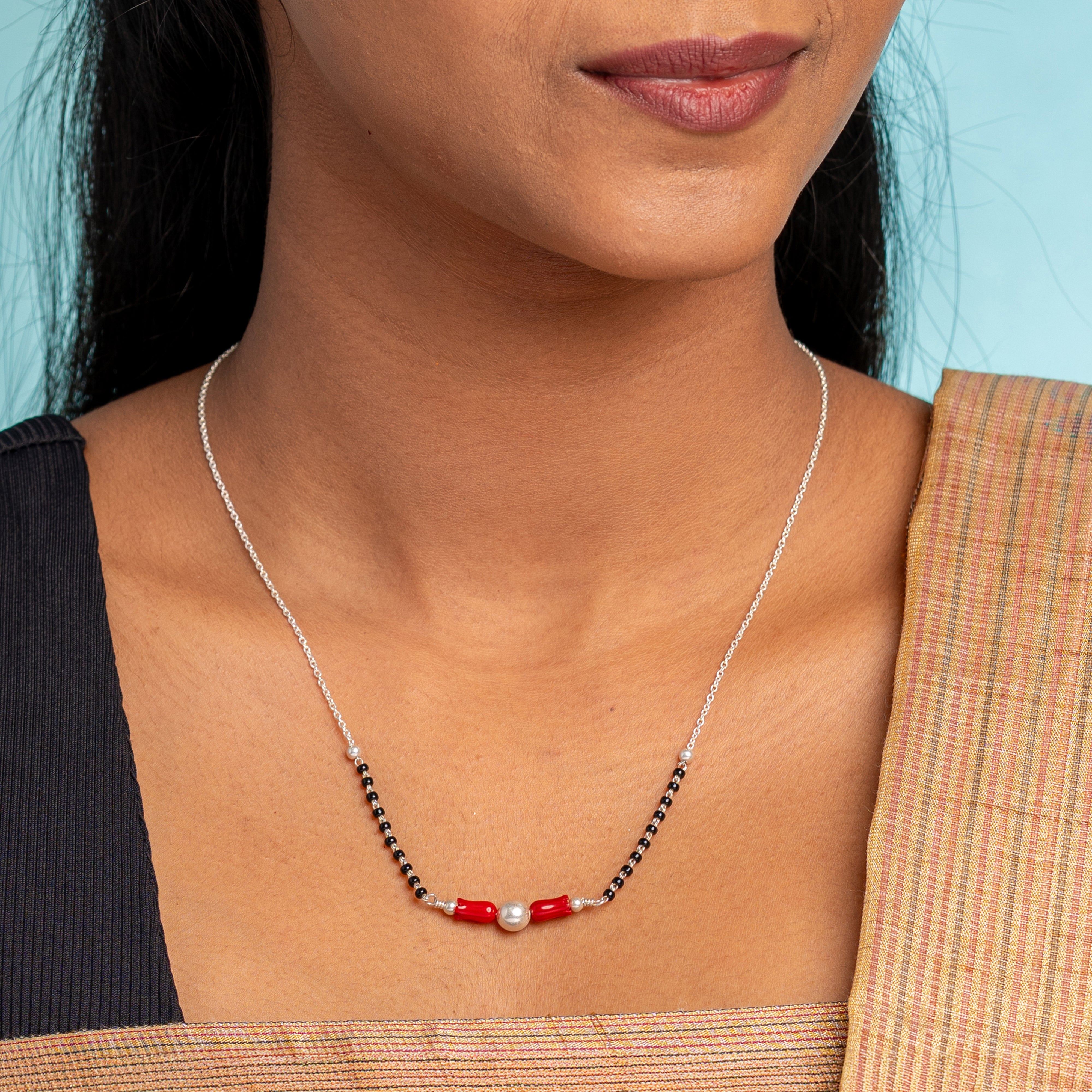 Coral Minimal Mangalsutra