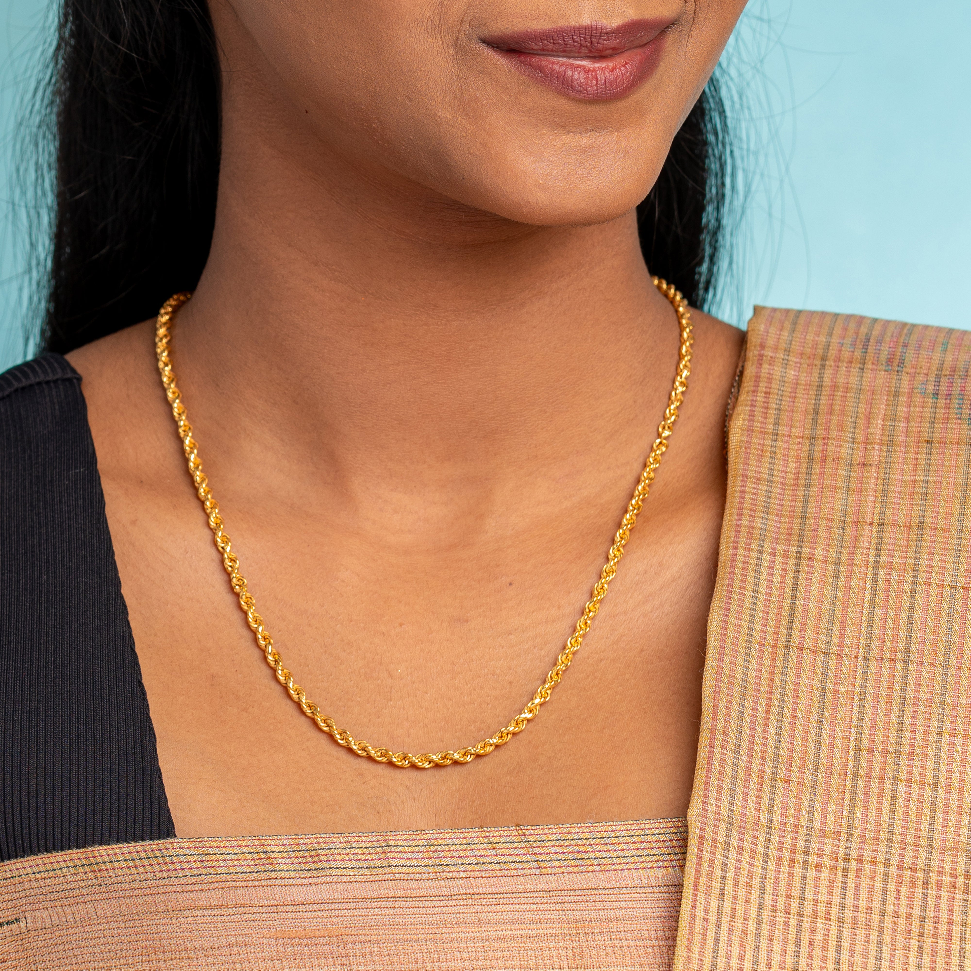 Gold-Plated Twisted Rope Chain