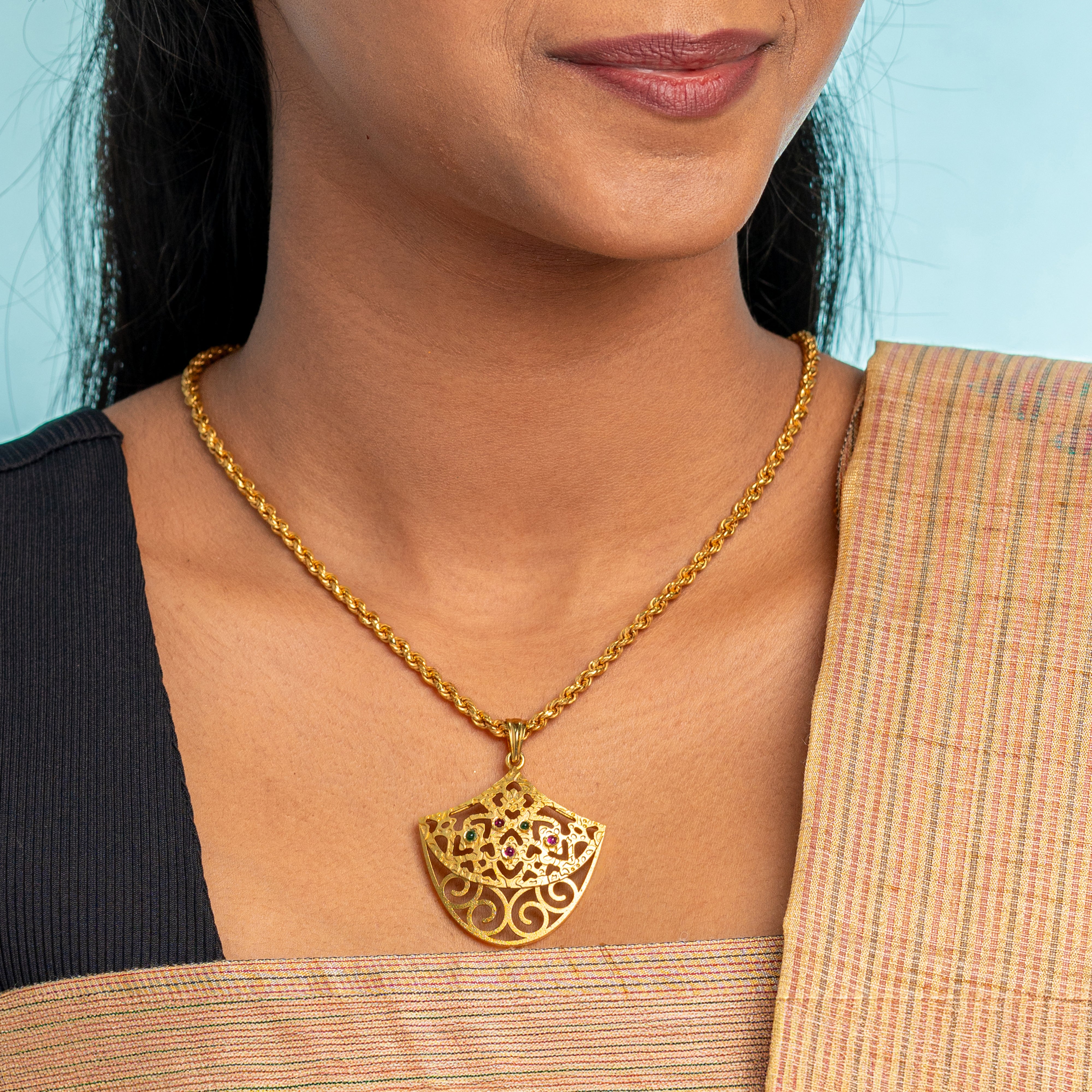 Anvaya Gold Plated Silver Pendant