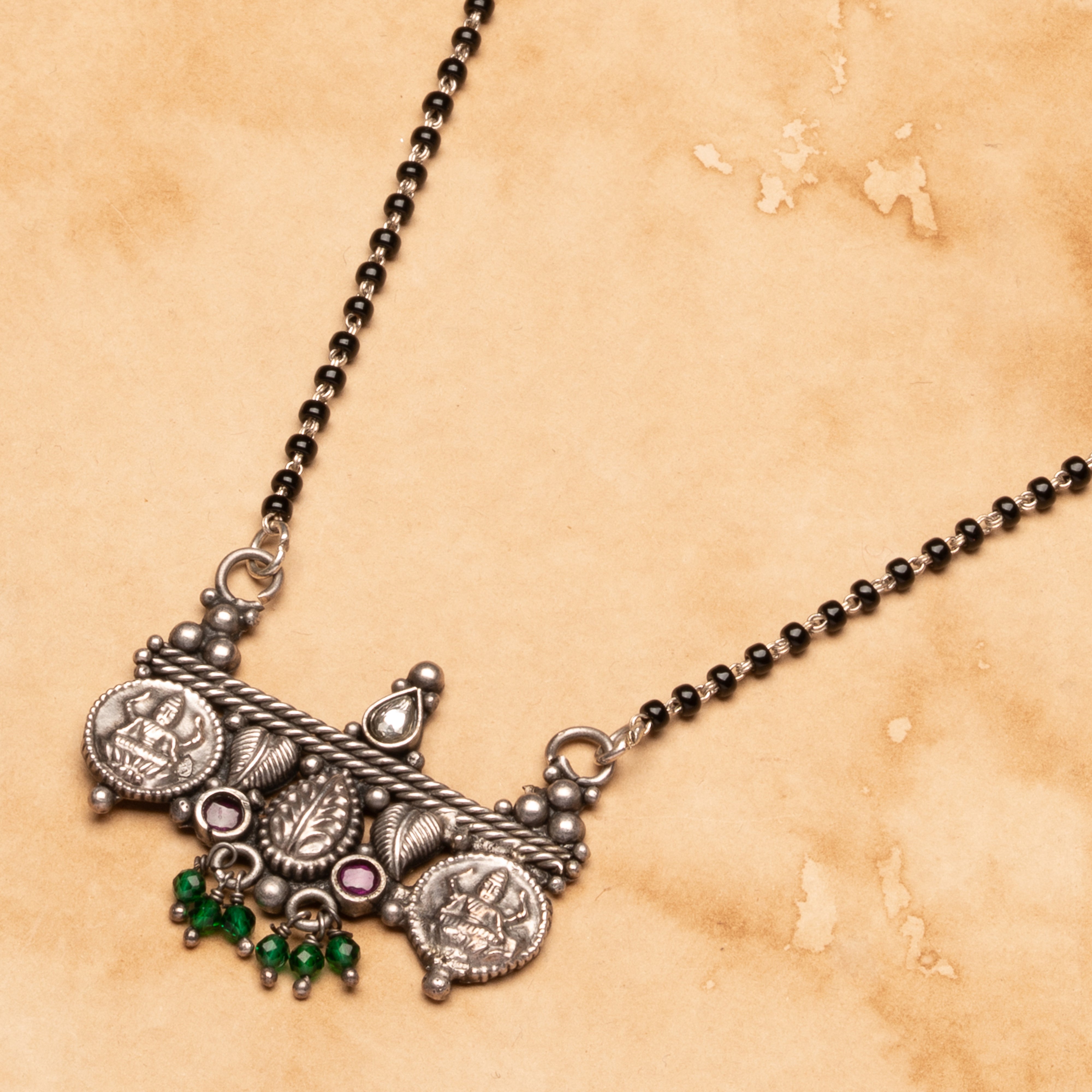 Lakshmi Temple Silver Mangalsutra 2