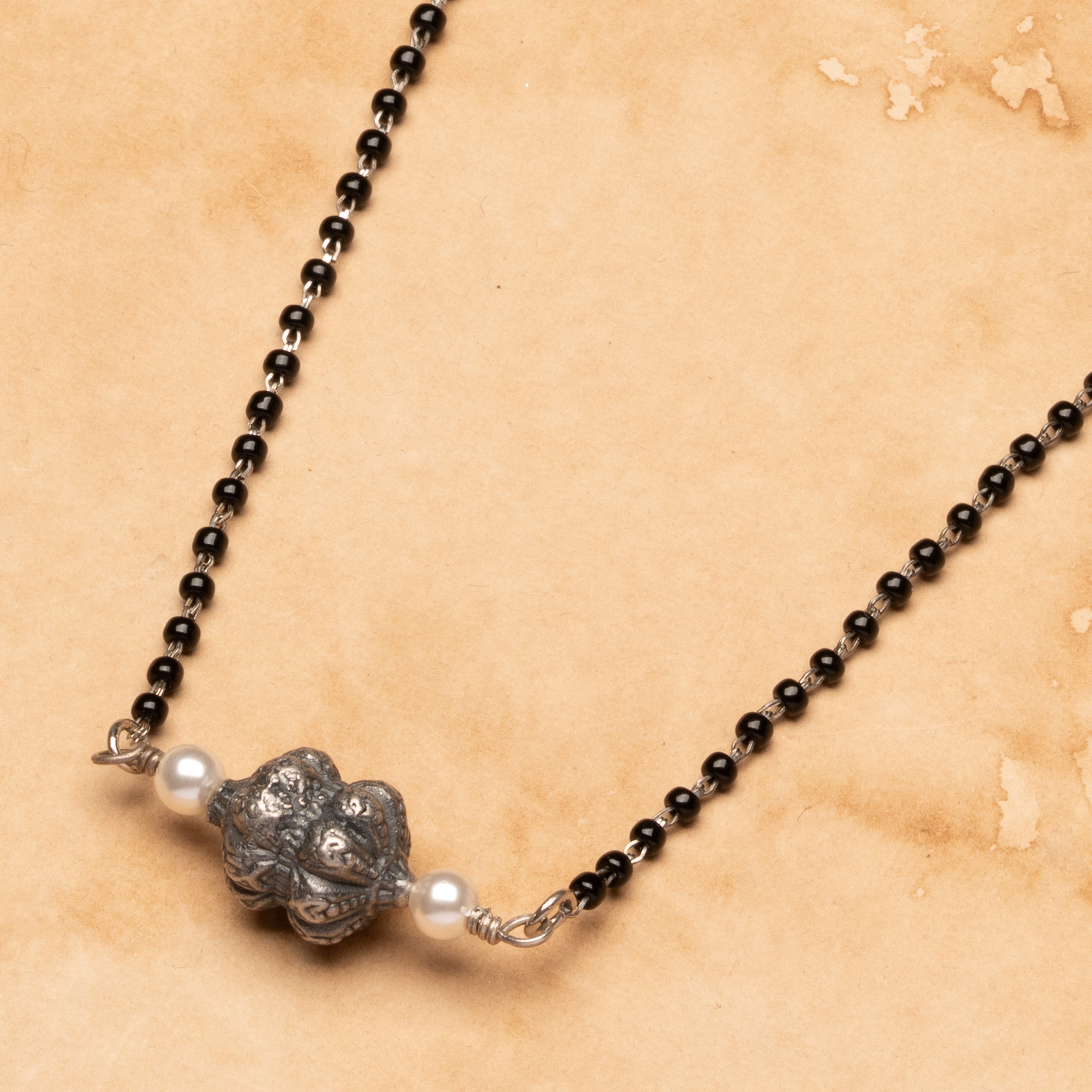 Kalaa Silver Bead Pearls Mangalsutra