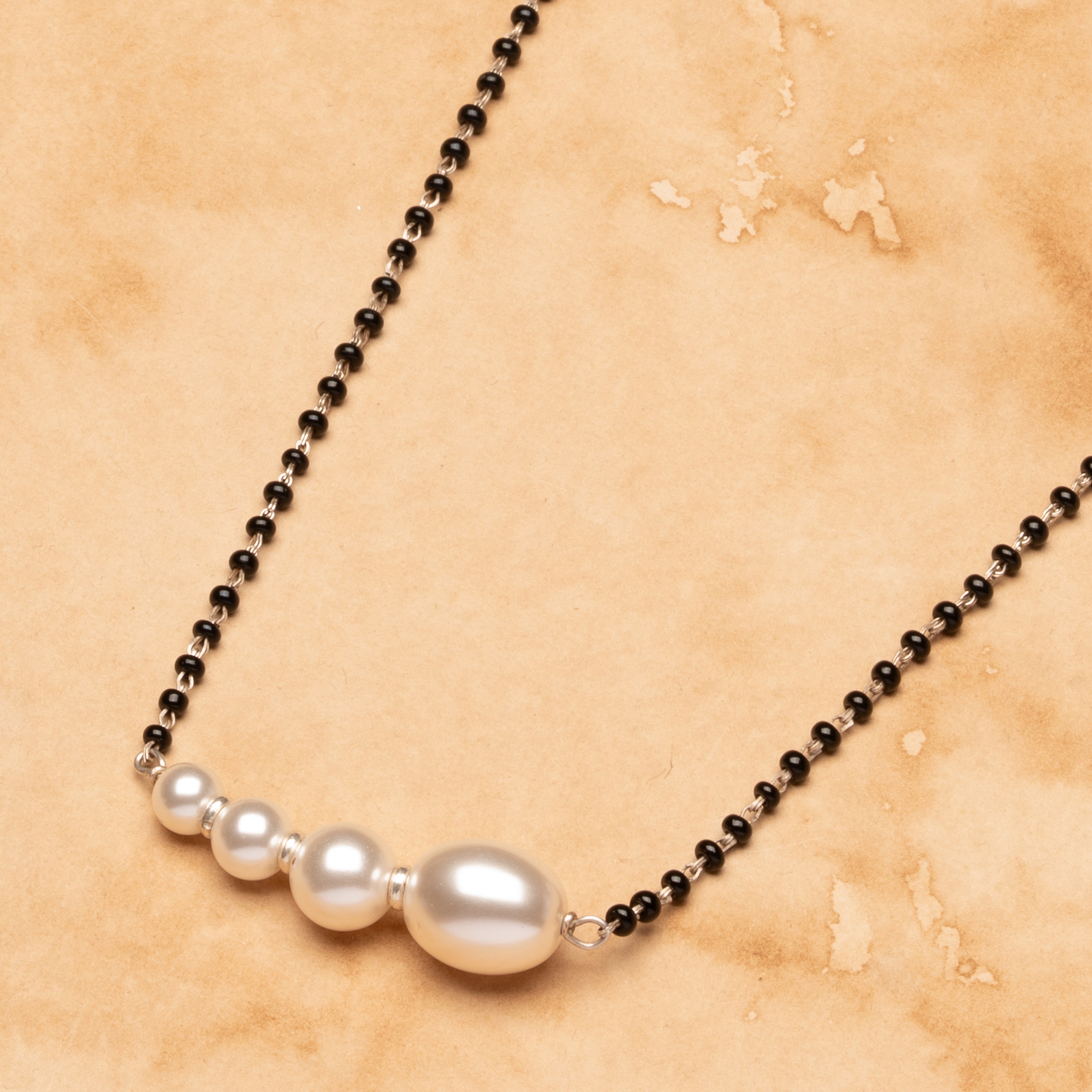 Chatushka Pearl Silver Mangalsutra