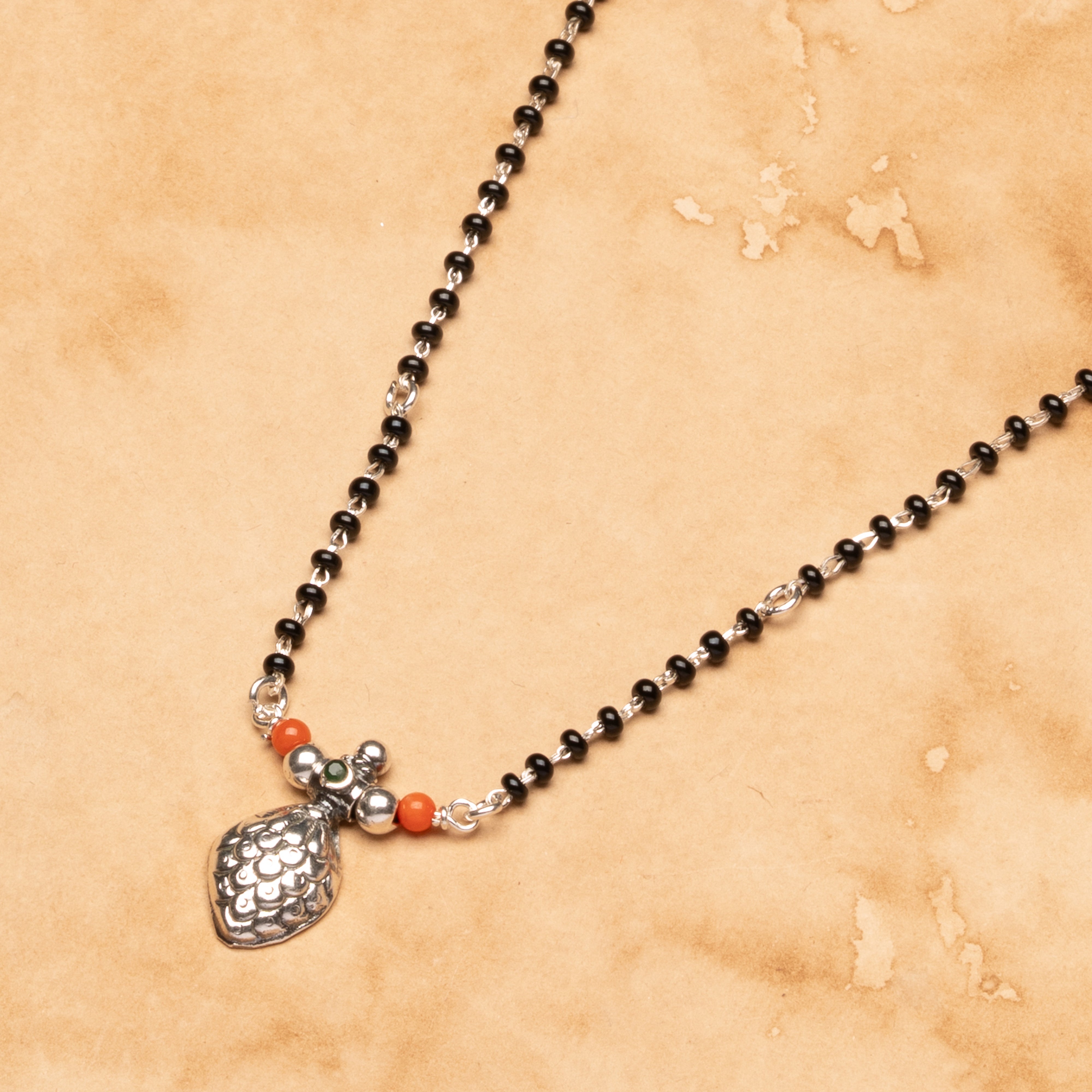 Feather Single Wati Silver Mangalsutra