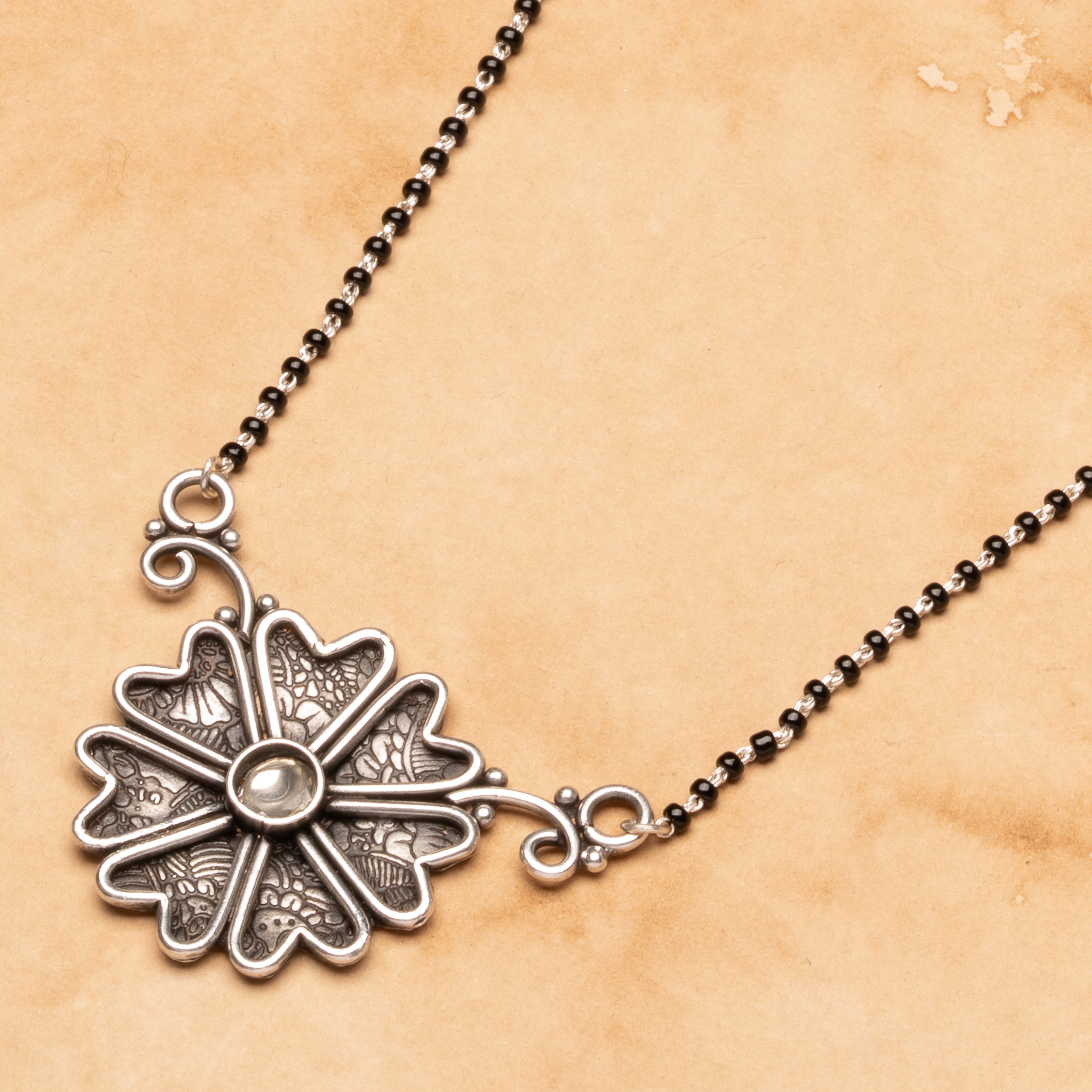 Nayantara Silver Flower Mangalsutra