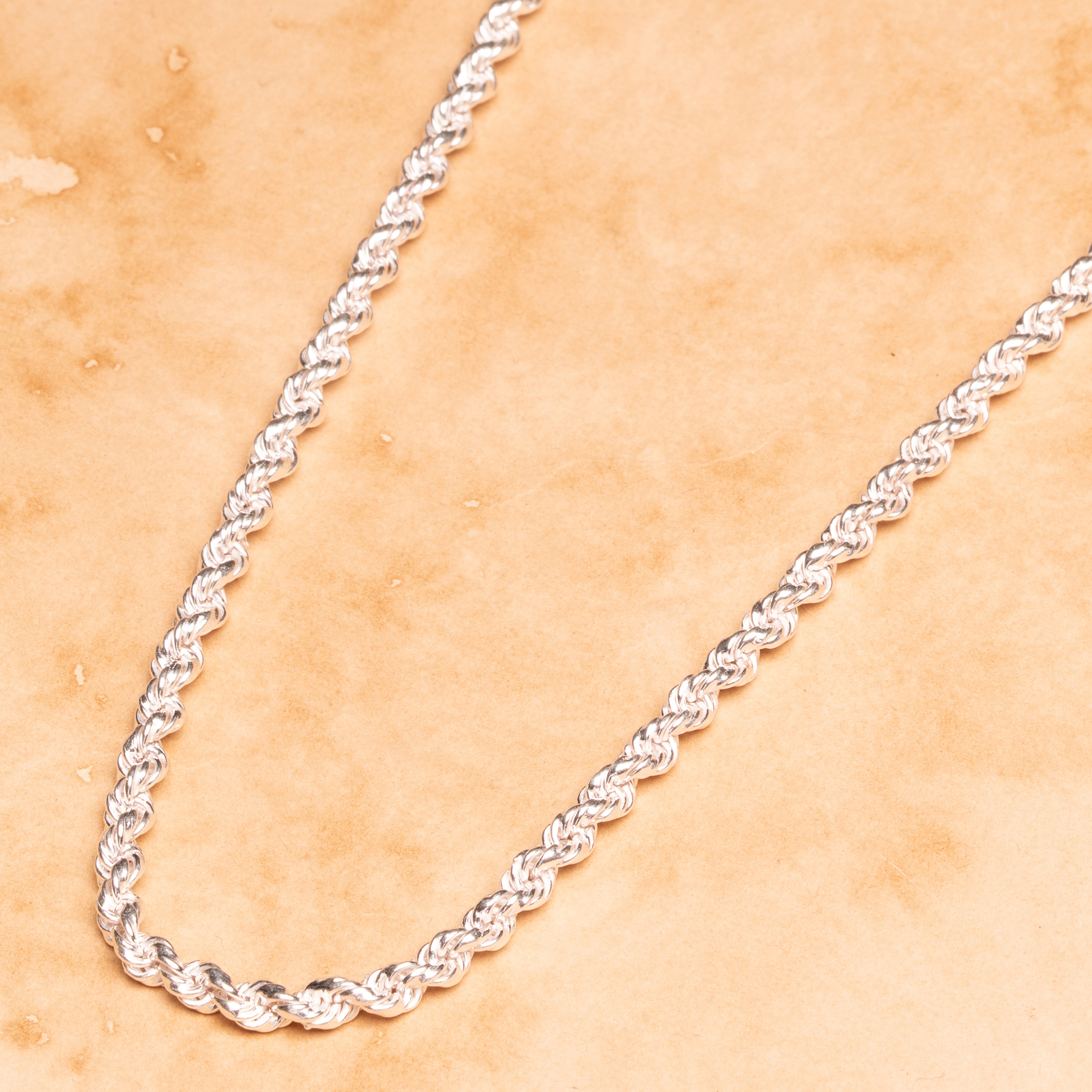 Twisted Rope Silver Chain – 22"