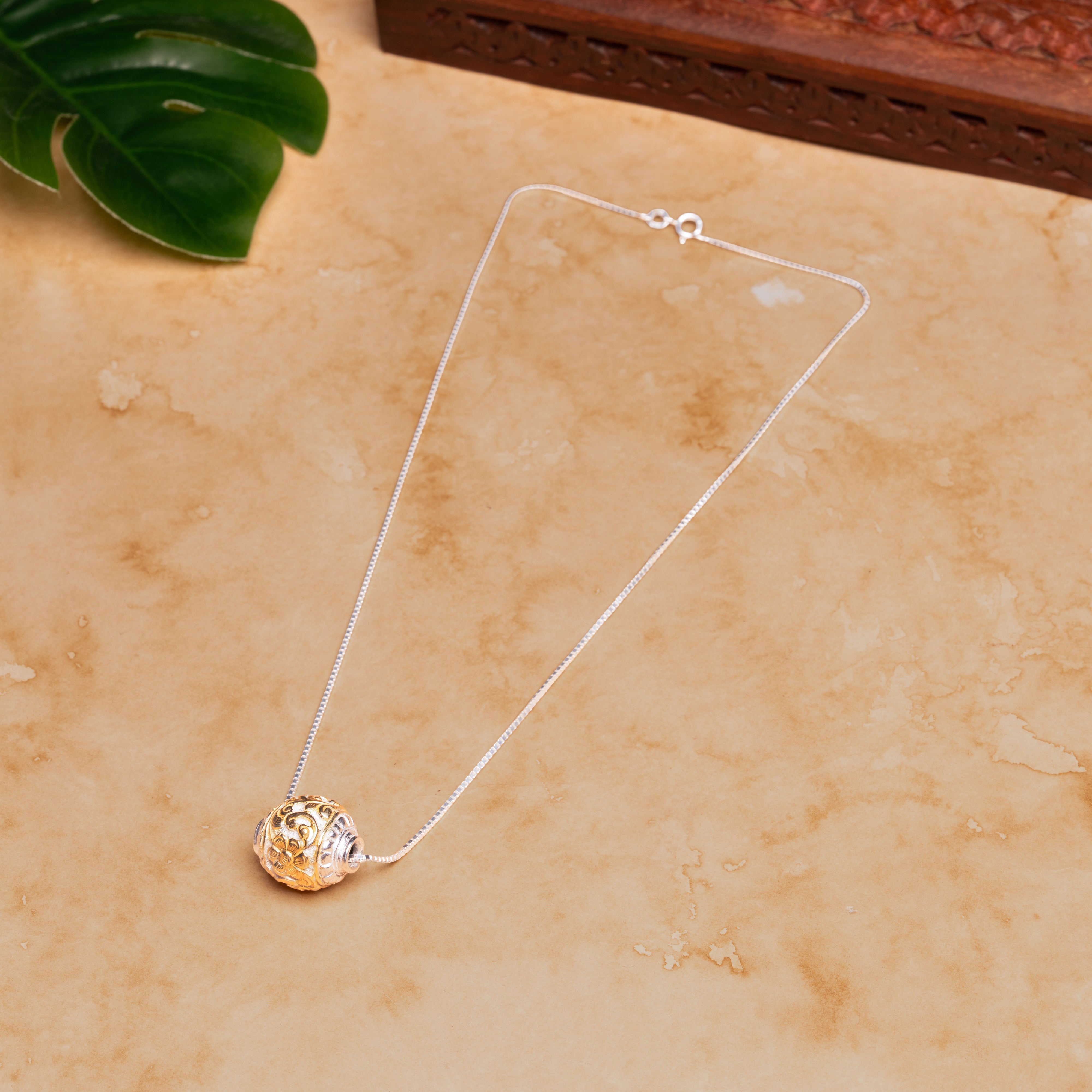 Duel Tone Silver Bead Pendant