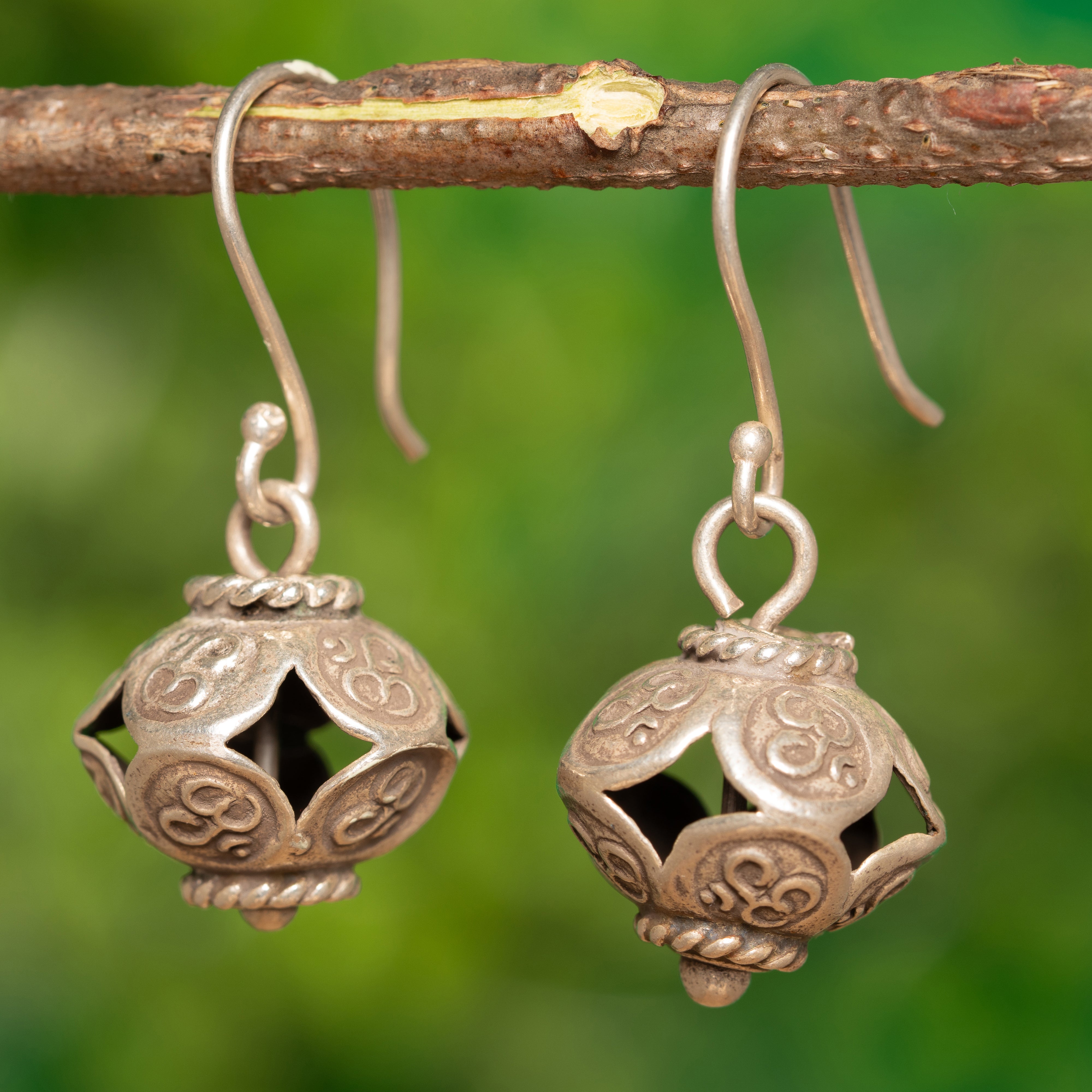 Om Silver Essence Danglers