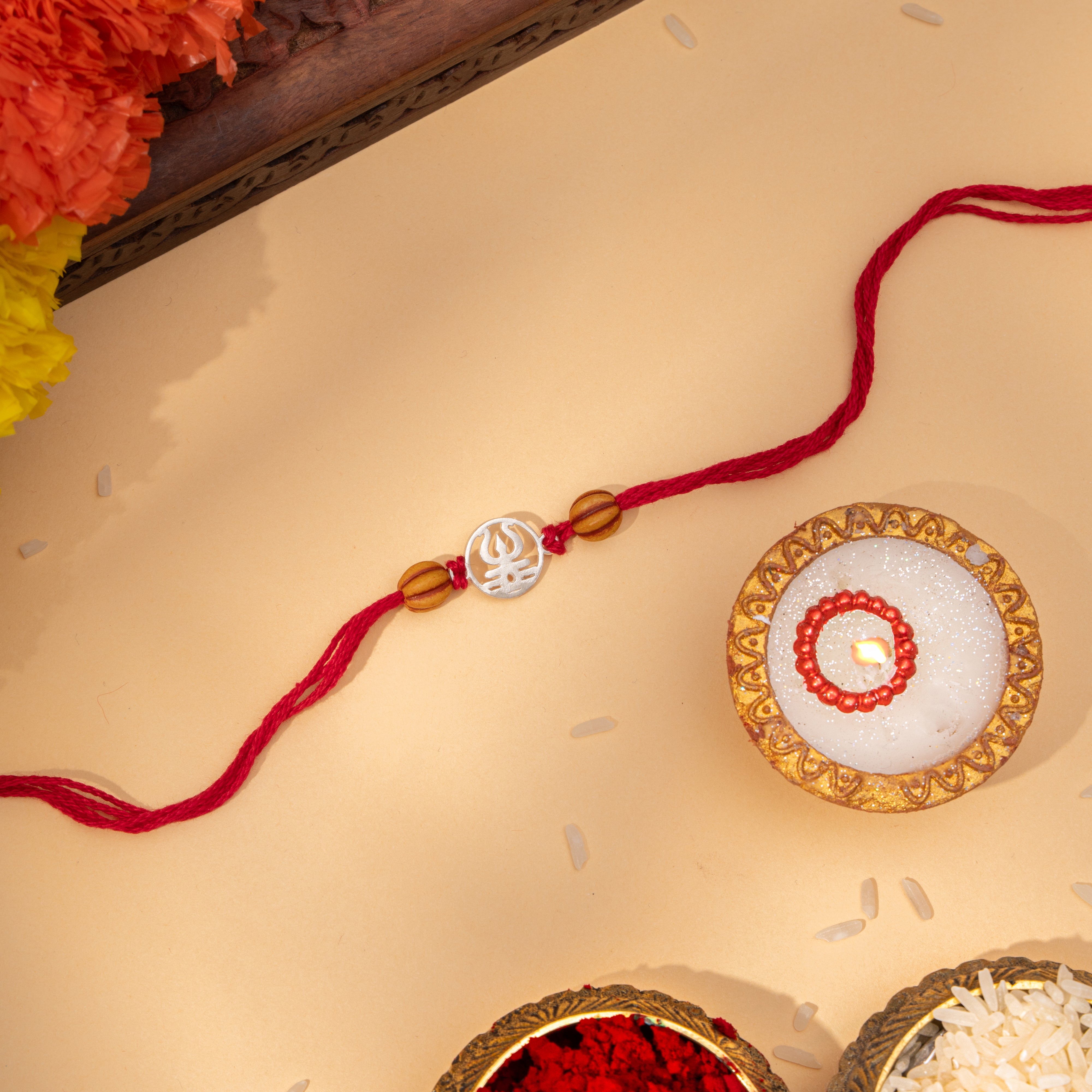 Silver Trishool Rakhi